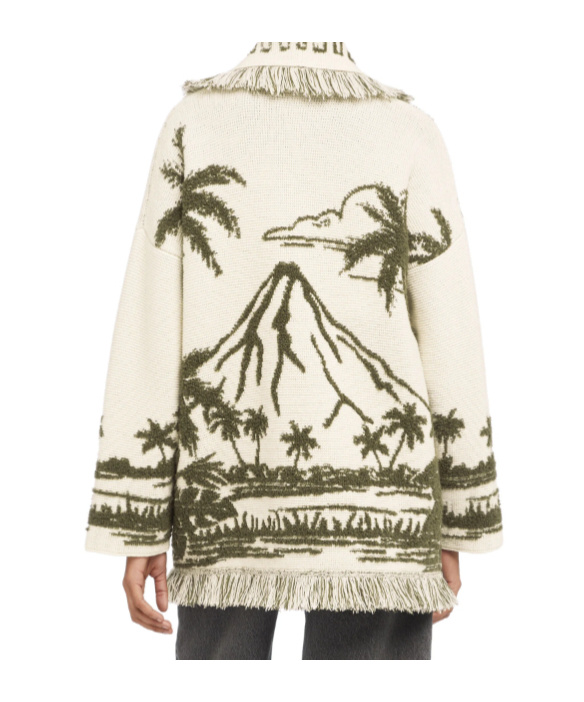 Alanui Palm-tree Fringe Cardigan In Multi