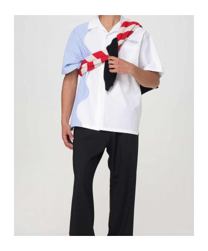 Msgm Stripe-detail Shirt In Multi