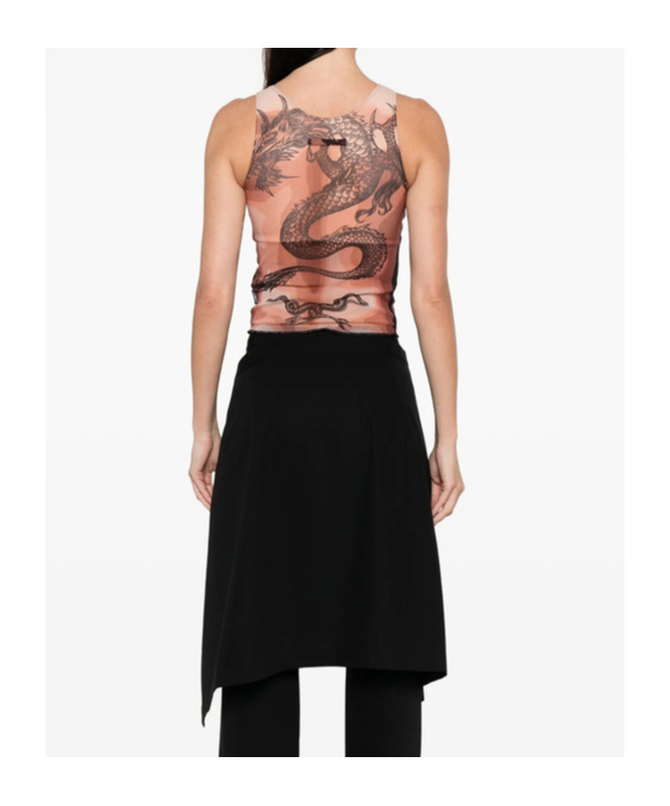 Jean Paul Gaultier Printed Vest In Brown