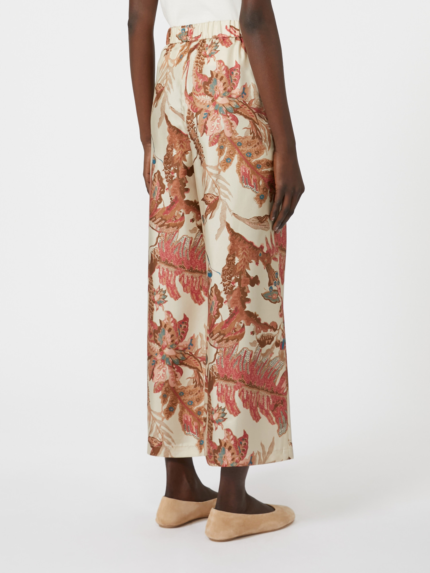 Weekend Max Mara Floral-print Silk Trousers