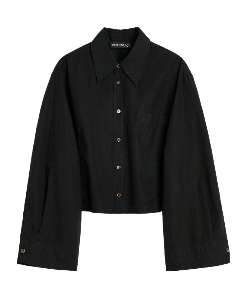 Our Legacy Wide-sleeve Cotton Shirt In Black