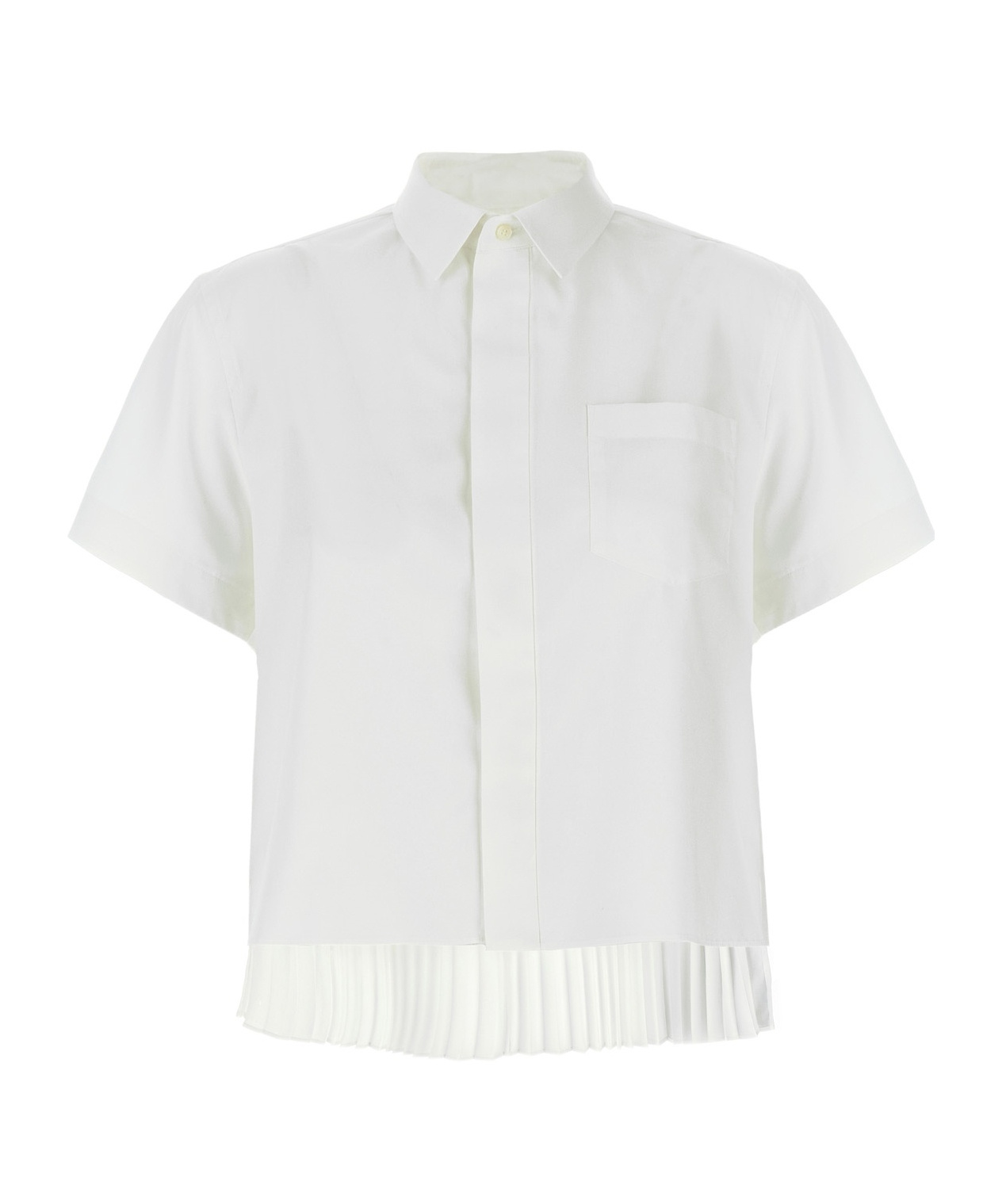 Sacai Ruffled Shirt In White