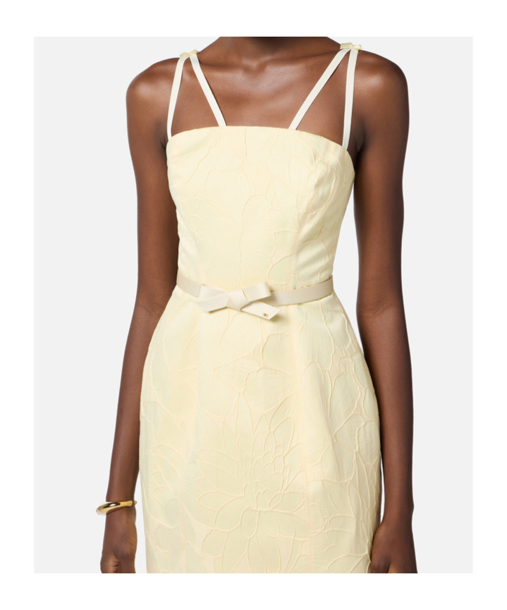 Elisabetta Franchi Floral Pattern Mini Dress In Nude