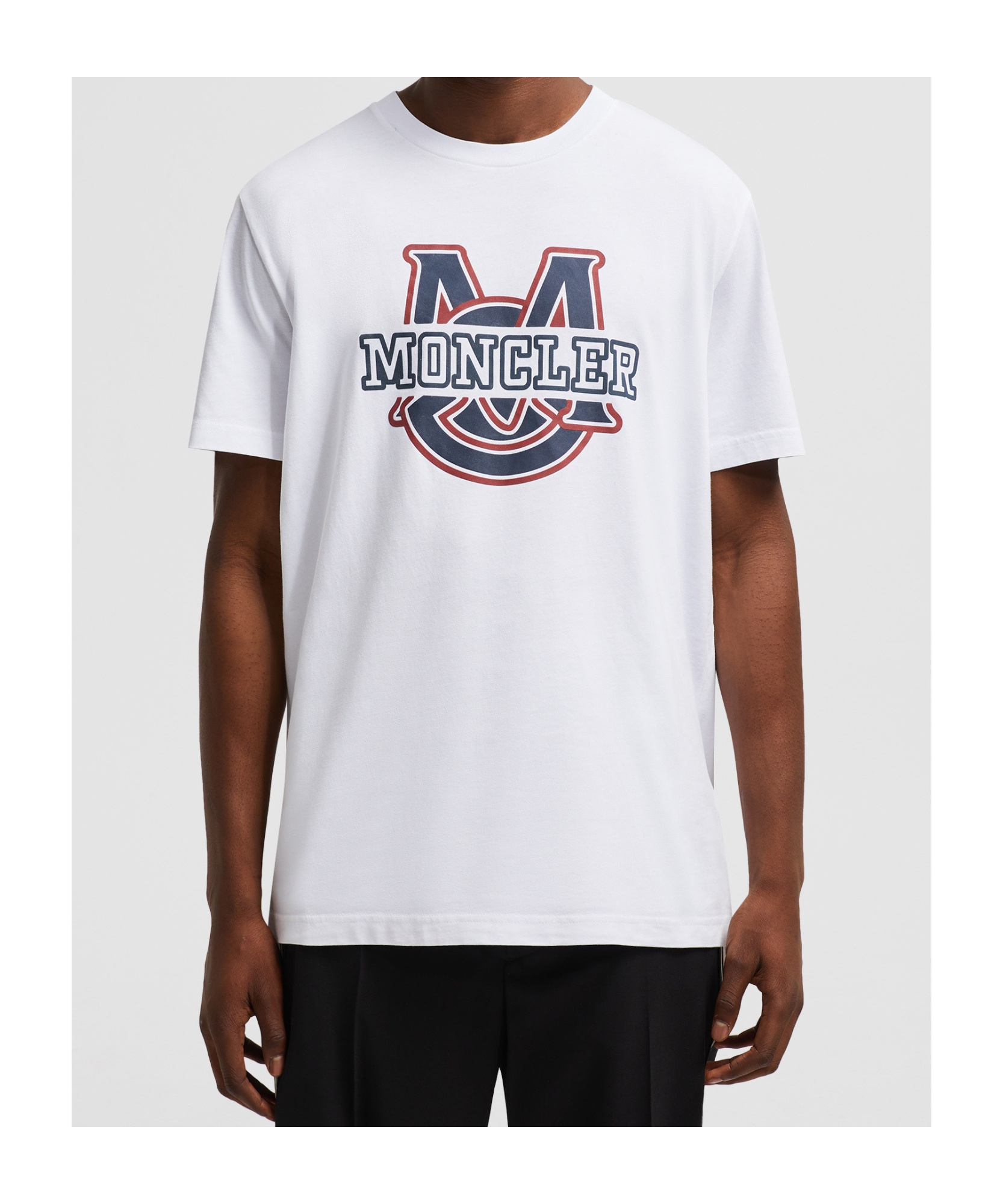Moncler Logo Pattern Cotton T-shirt In White