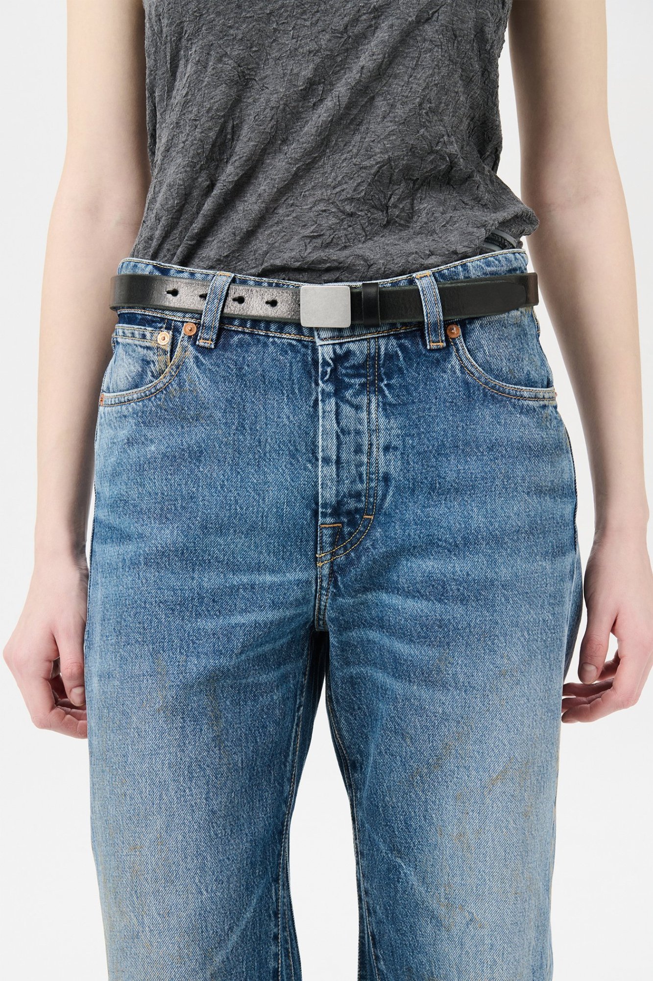 Our Legacy Square Buckle Belt In Black