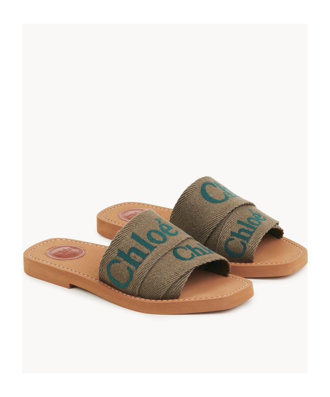 Chloé Khaki Woody Sandals In Brown