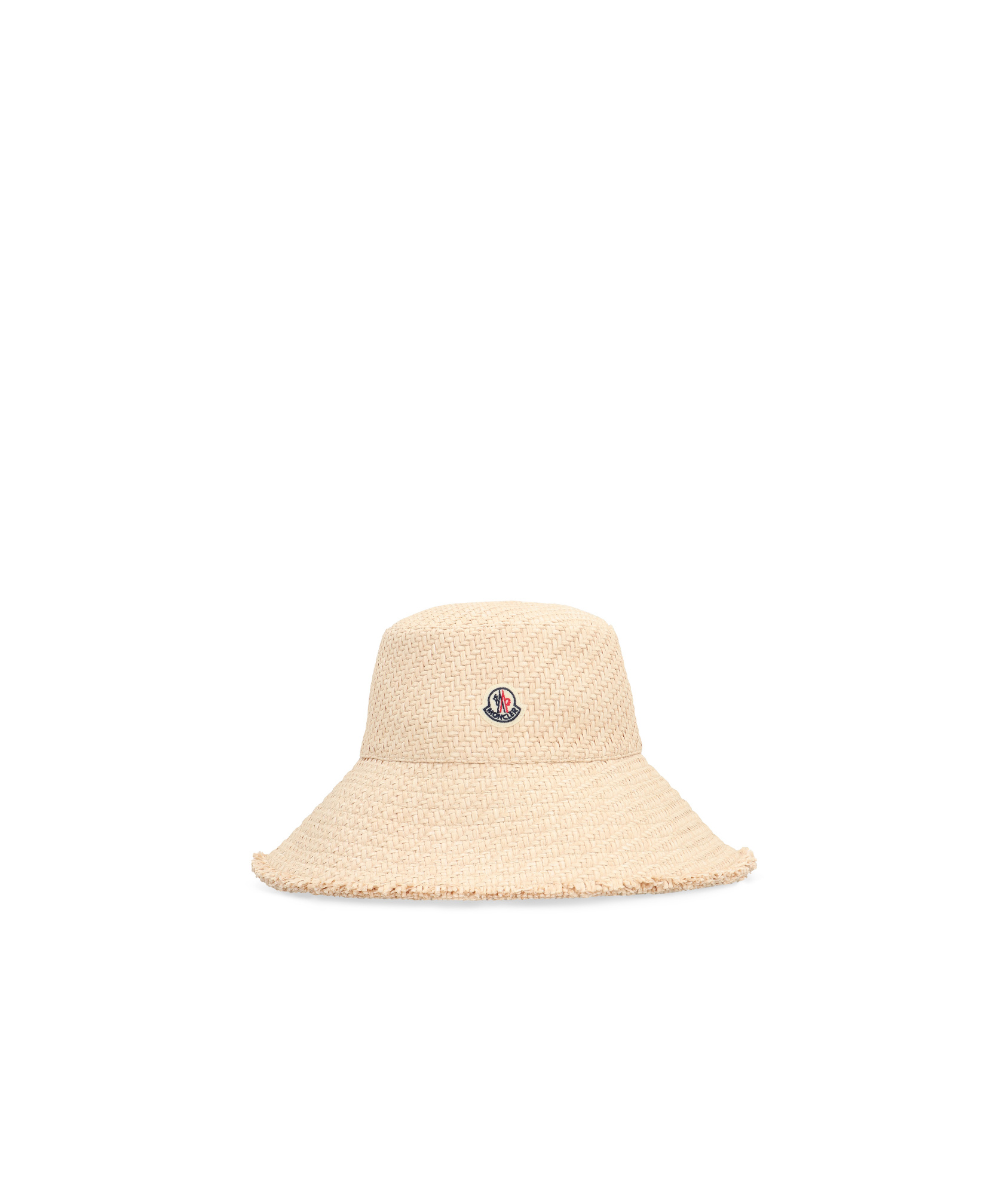 Moncler Logo Patch Woven Hat In Nude