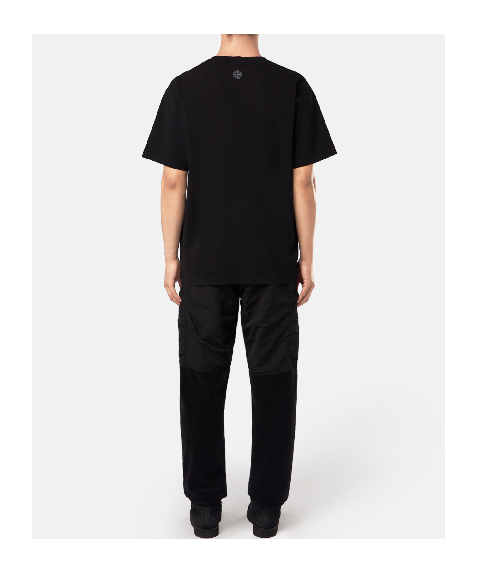 Stone Island Knitted T-shirt In Black