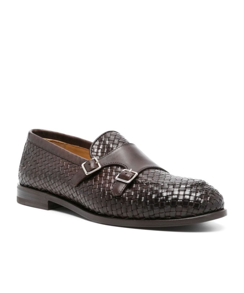 Henderson Baracco Interwoven Leather Buckled Loafers In Black