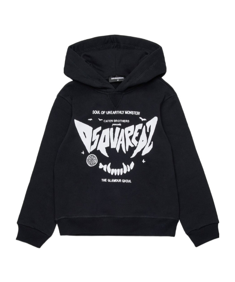 Dsquared2 Cotton Hoodie In Black