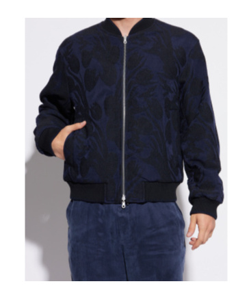 Dries Van Noten Volker Reversible Bomber Jacket In Blue