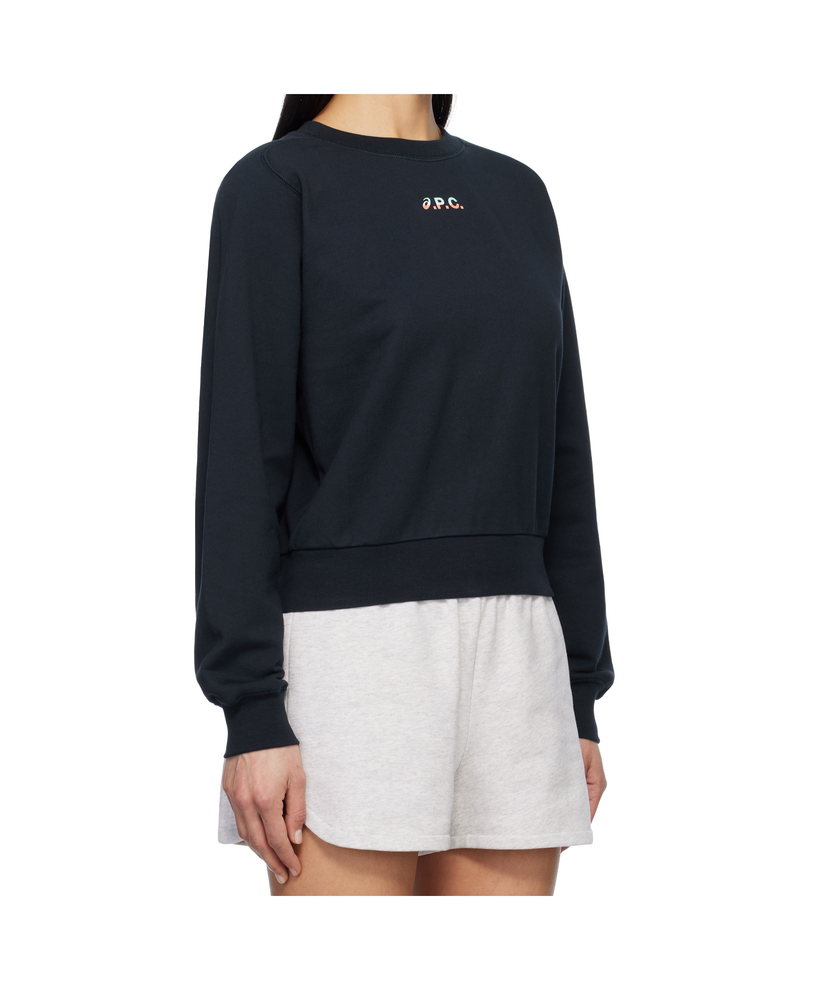 Apc X Asics Stone Sweatshirt In Navy Blue
