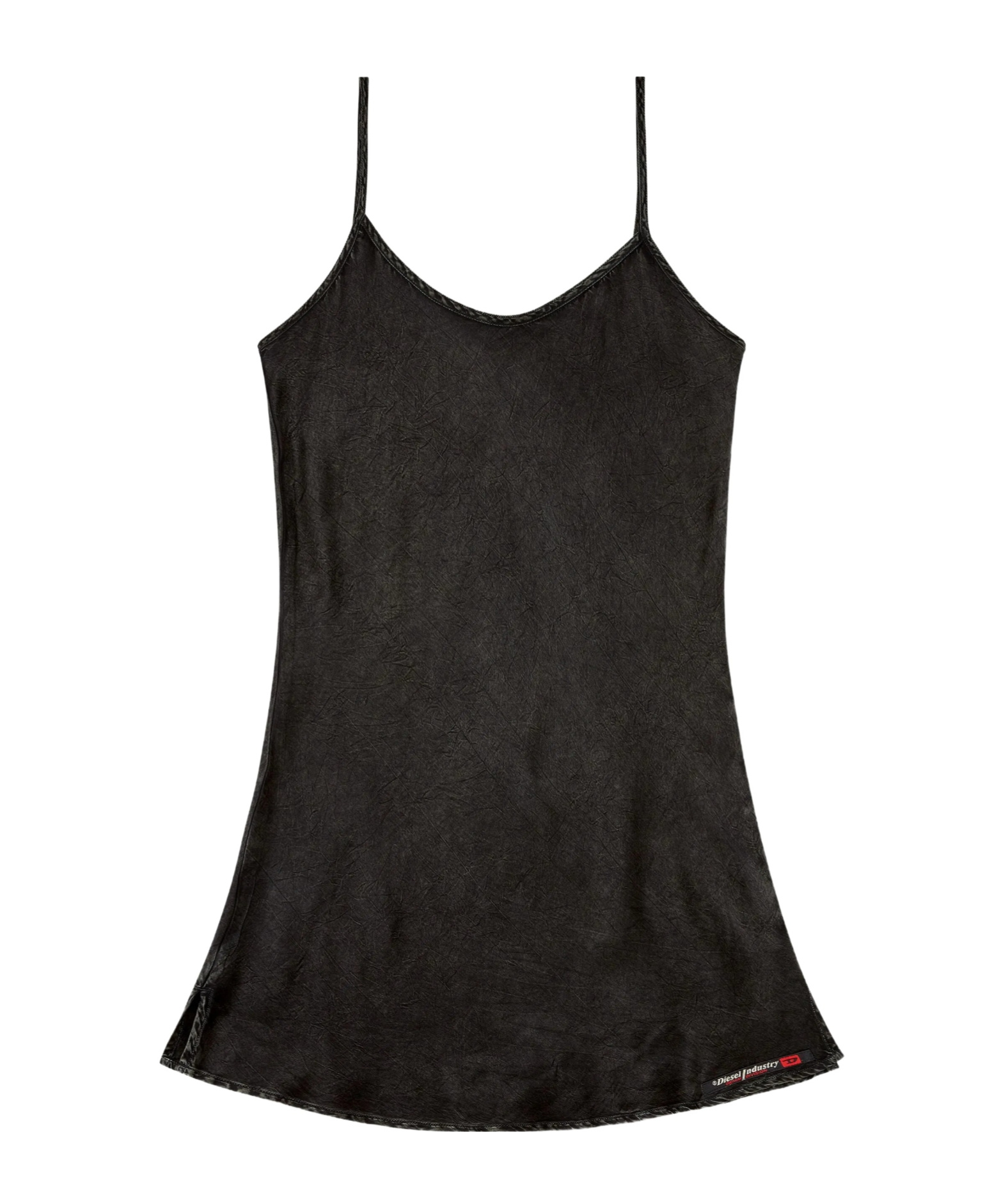 Diesel Logo-print Slip Dress In Black