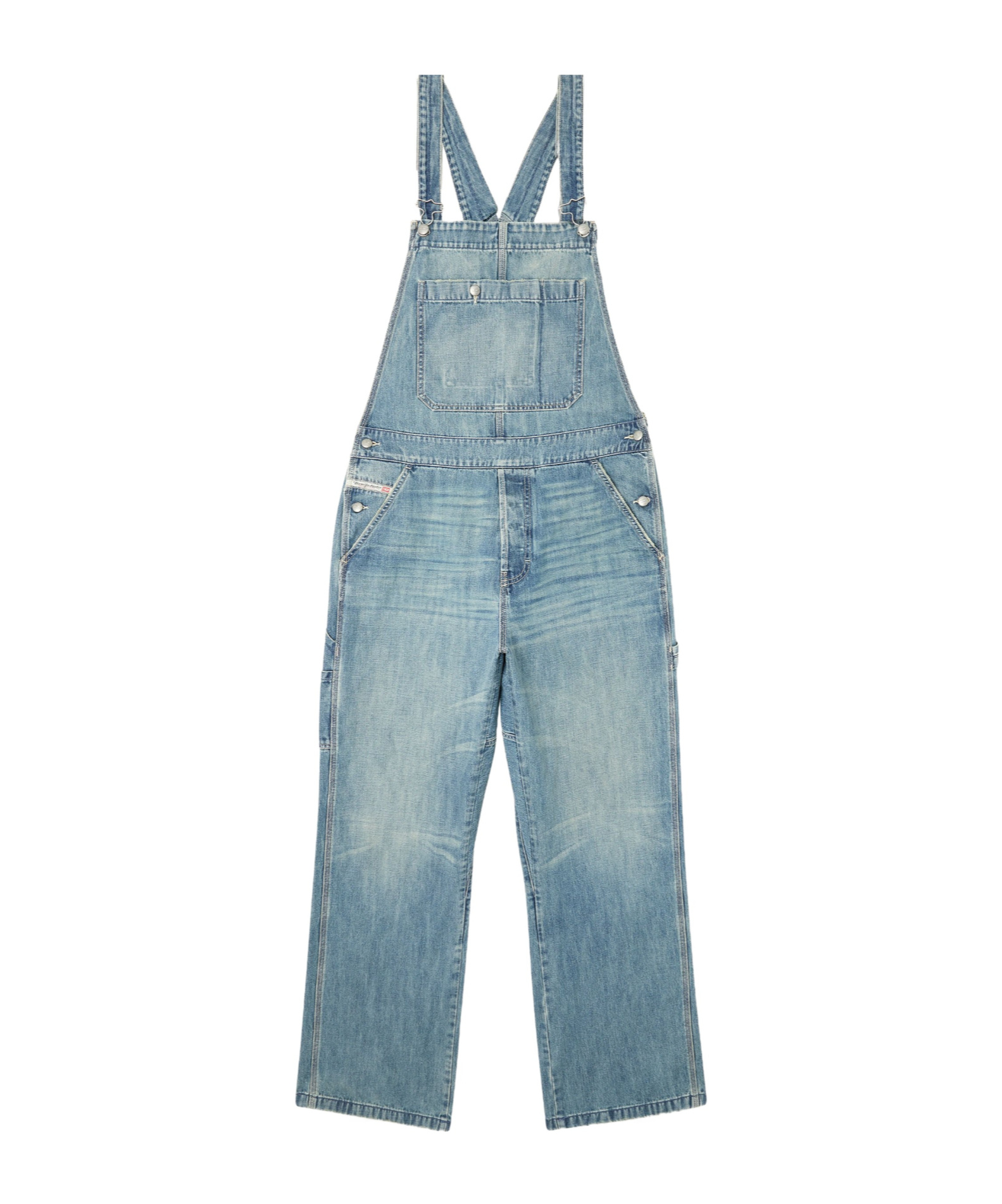 Diesel Denim Pocket Dungarees In Blue