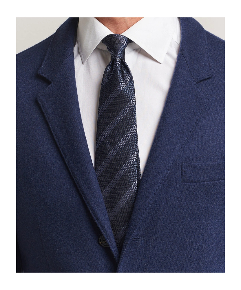 Brunello Cucinelli Striped Silk Neck Tie In Blue