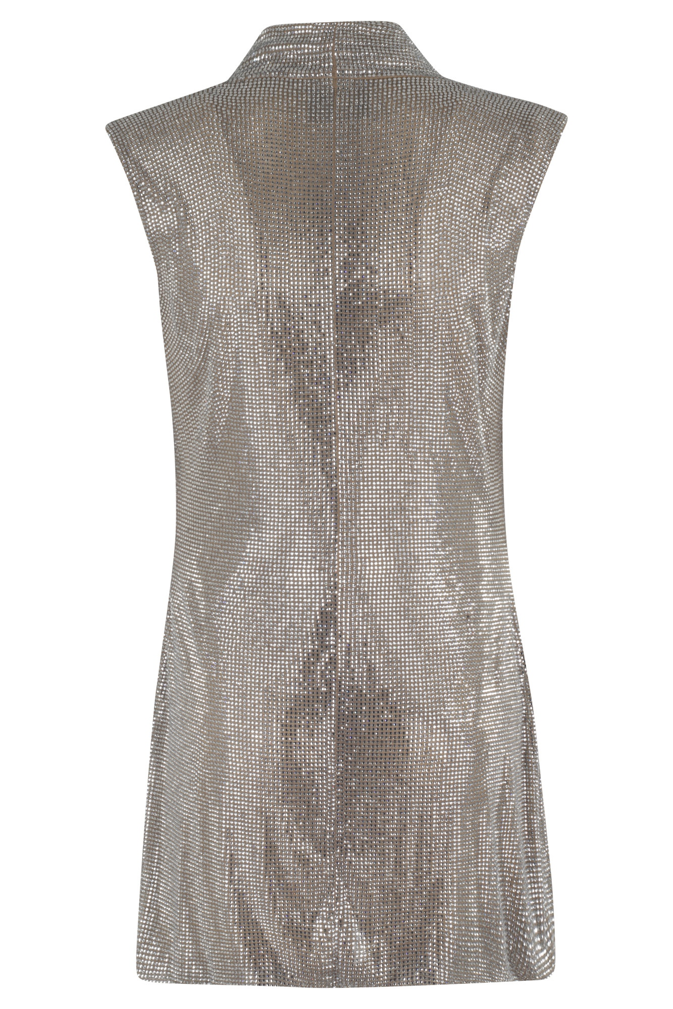 Giuseppe Di Morabito Silver Mini Dress With Draped Neckline In Gray