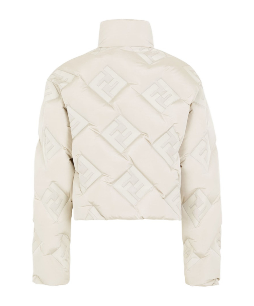 Fendi White Ff Tech Fabric Down Jacket In White