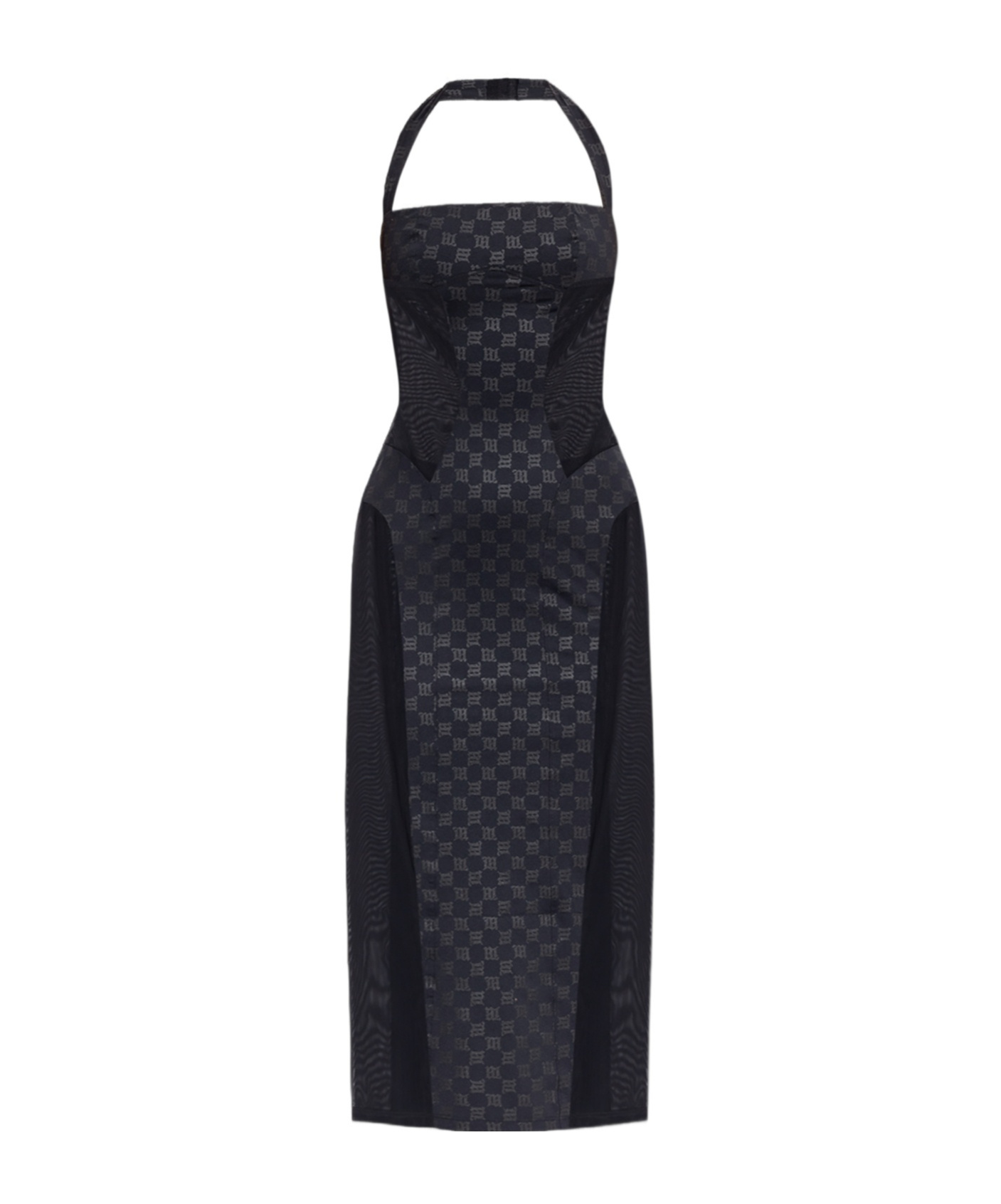 Misbhv Logo-print Midi Dress In Black
