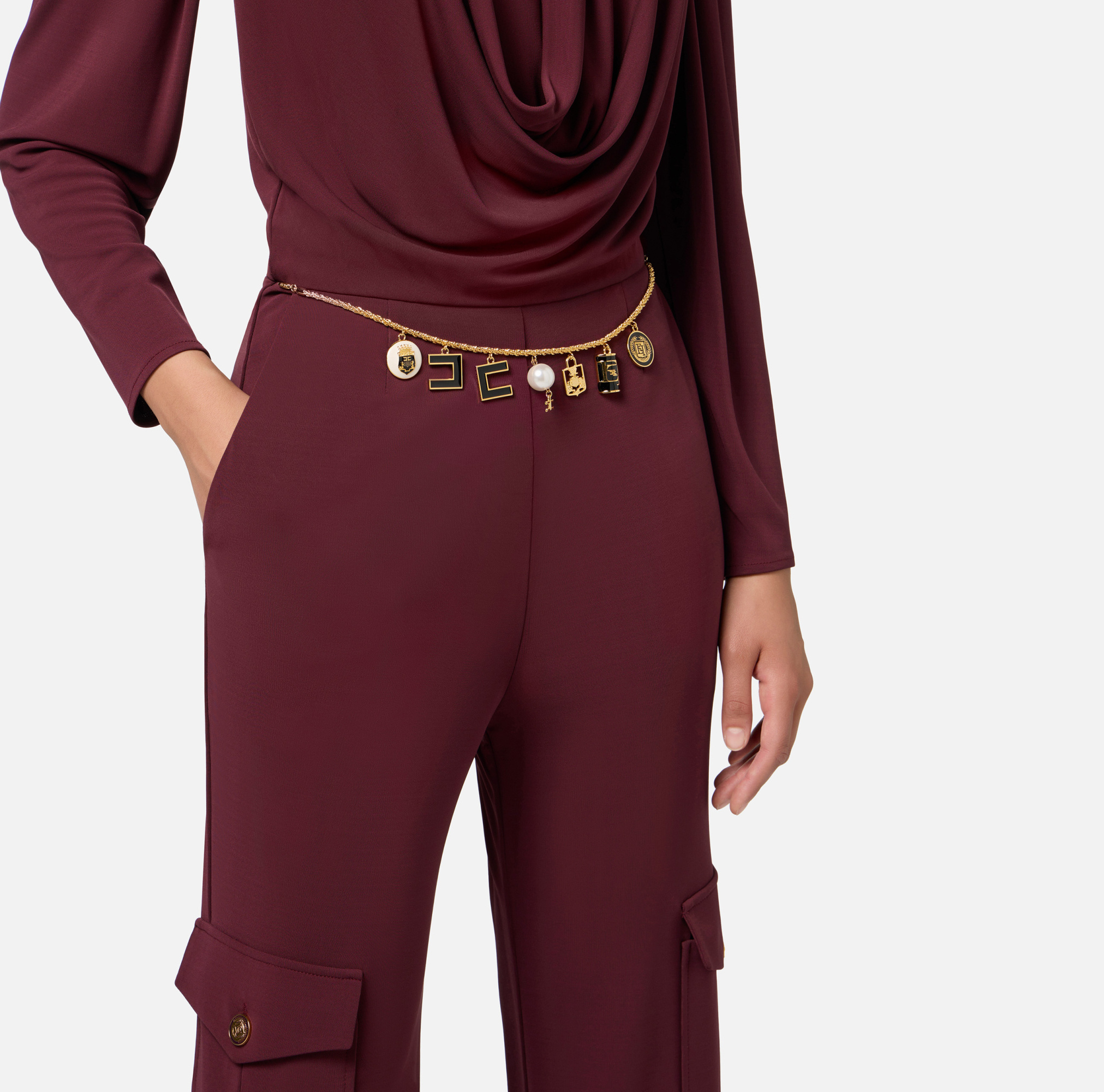 Elisabetta Franchi Pants Woman Color Red In Red