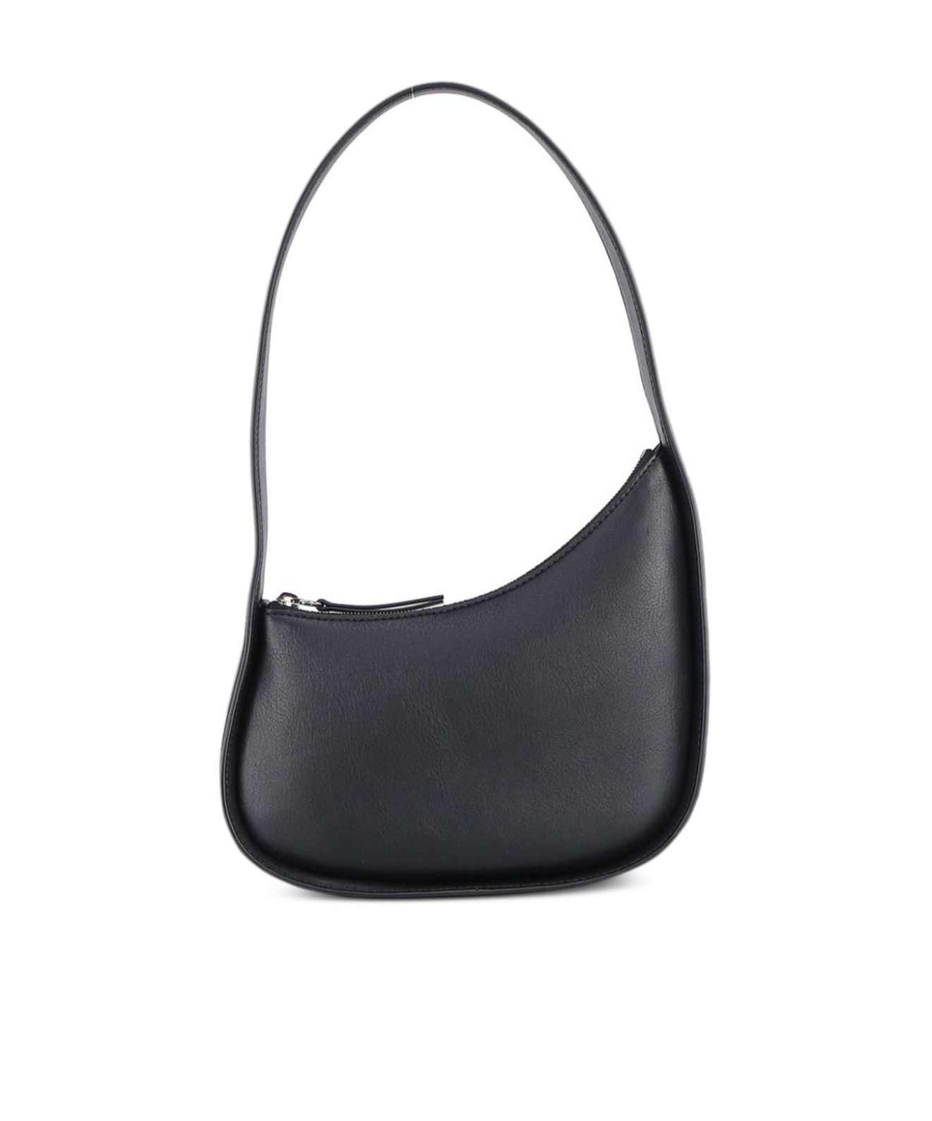 The Row Half Moon Black Leather Bag In Black Pld