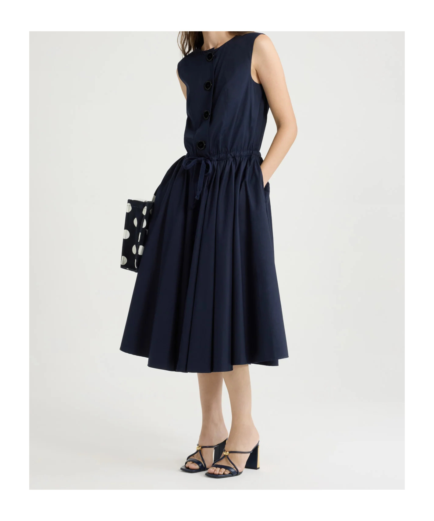 Patou Buttoned-up Midi Dress In Blue