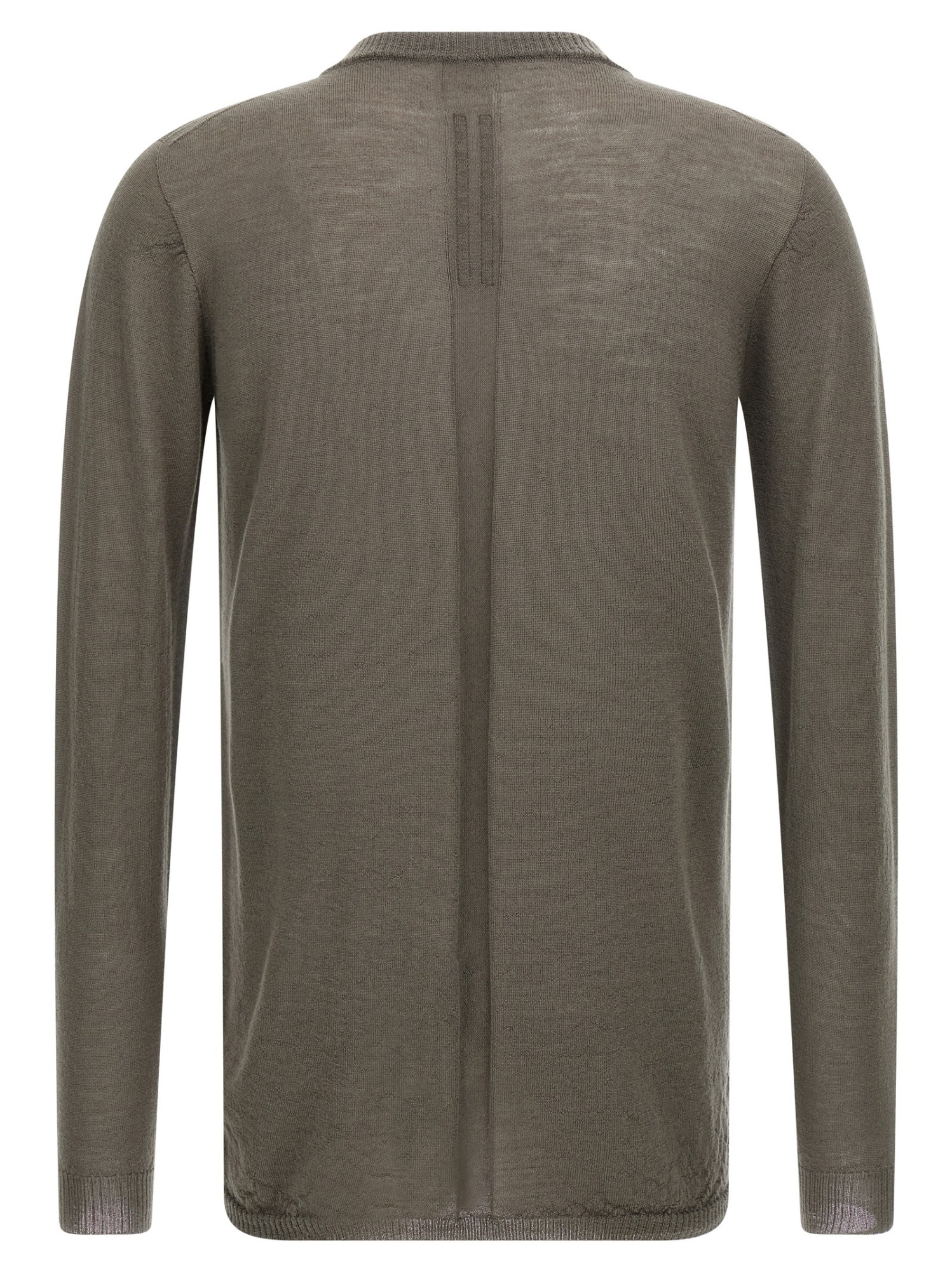 Rick Owens Ribbed Crew-neck Sweater In Gray