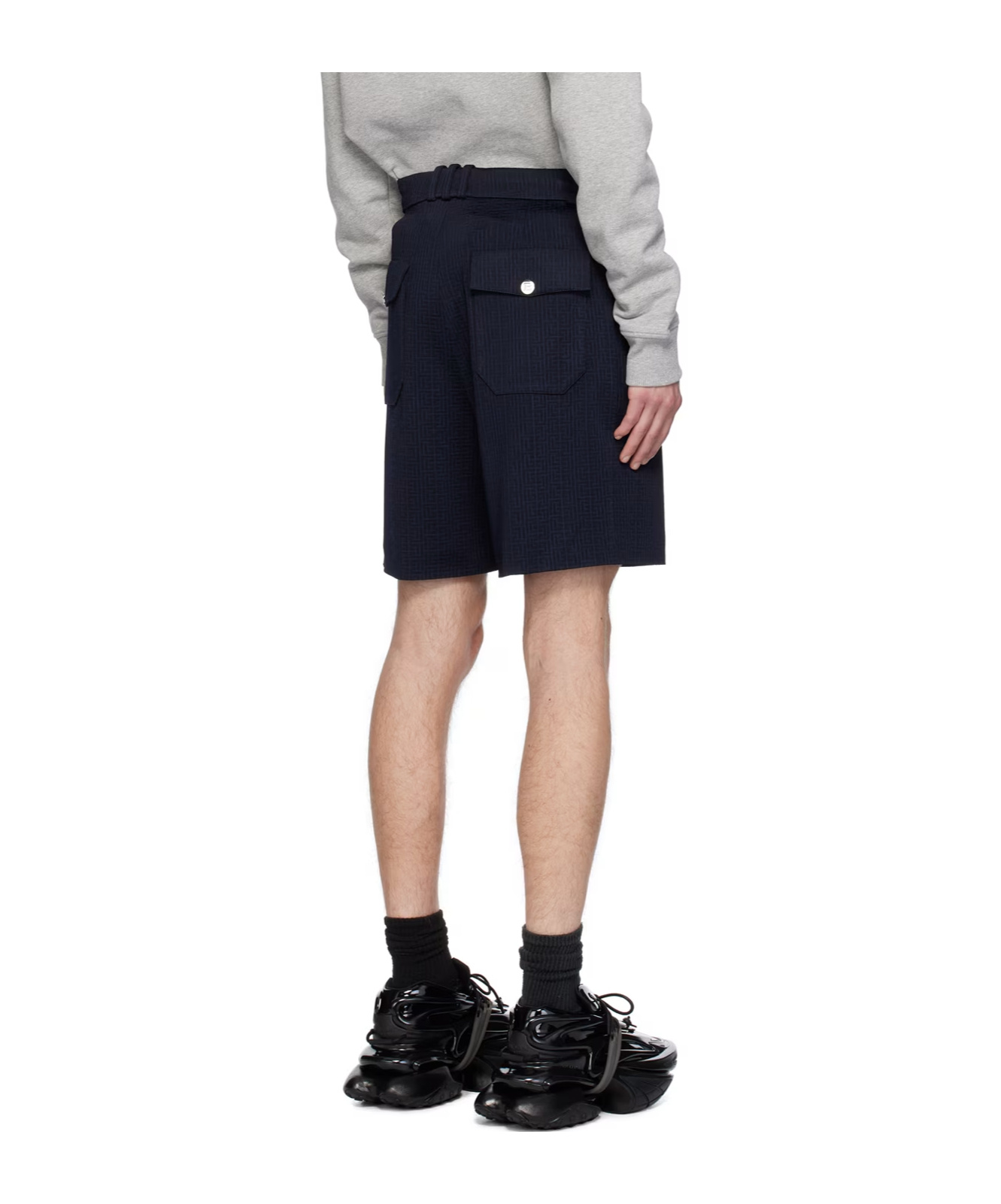 Balmain Belt-loop Shorts In Black