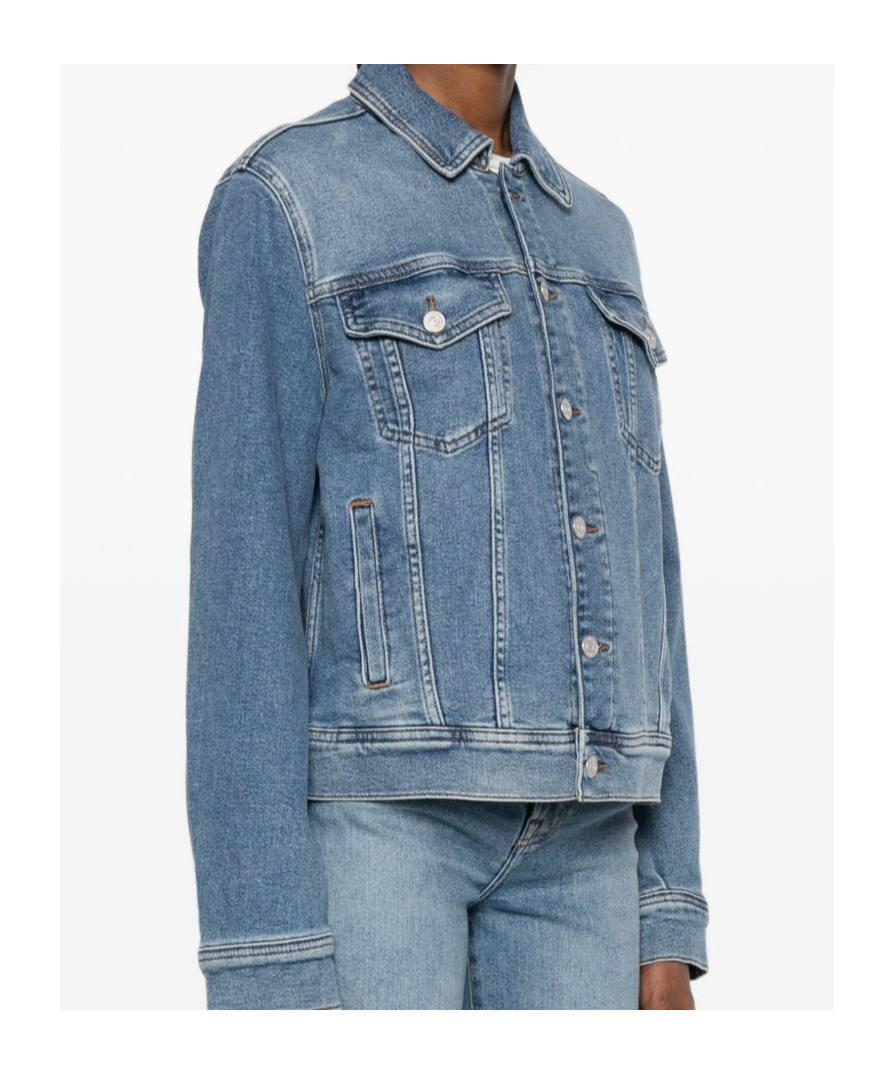 Blue Seven Single-breasted Denim Jacket In Blue