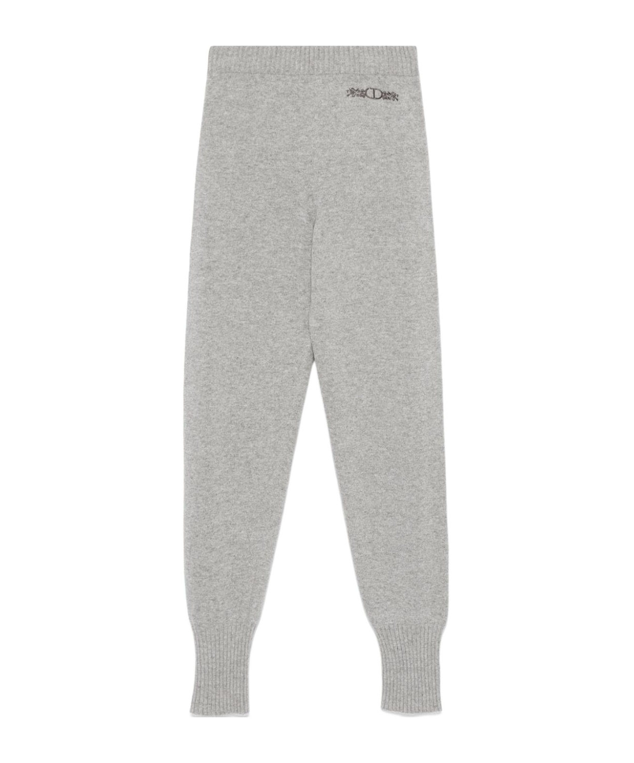 Twinset Blended Knitted Jogging Pants In Gray