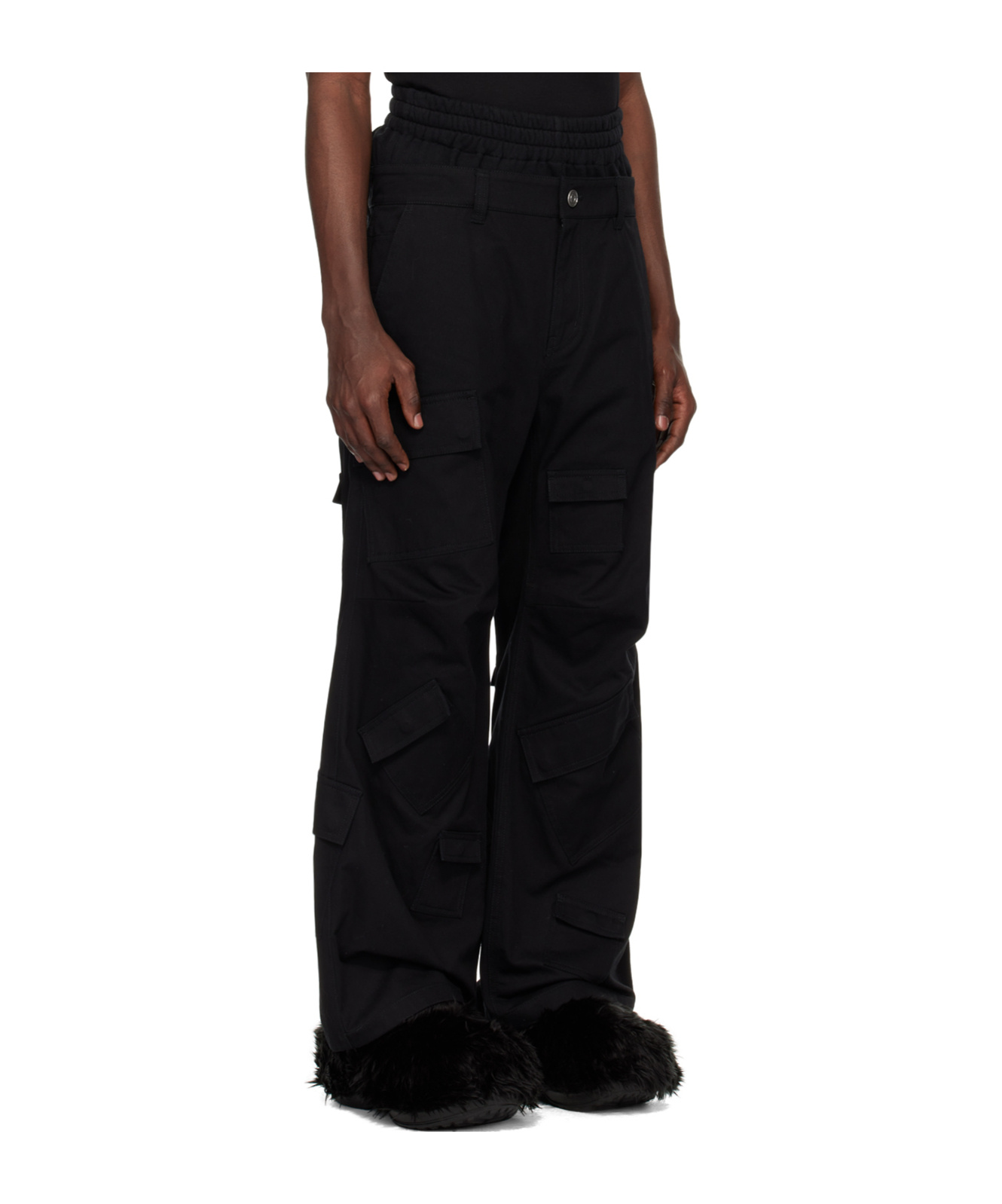 We11 Done Logo Overwork Casual Pants In Black