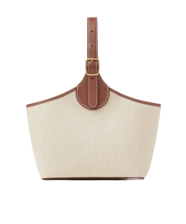Loro Piana Bobbin Bucket Bag In Natural Color/caramel Color/sun Gold