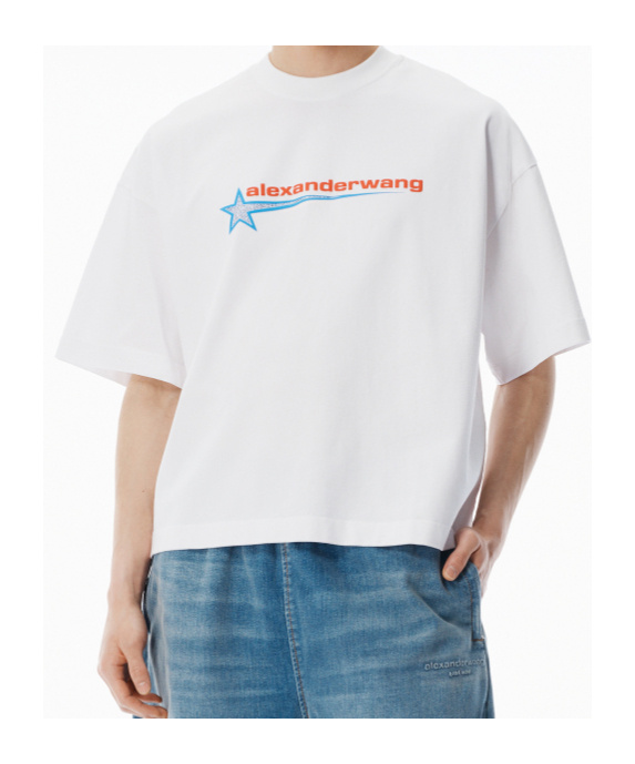 Alexander Wang Star Pattern T-shirt In White