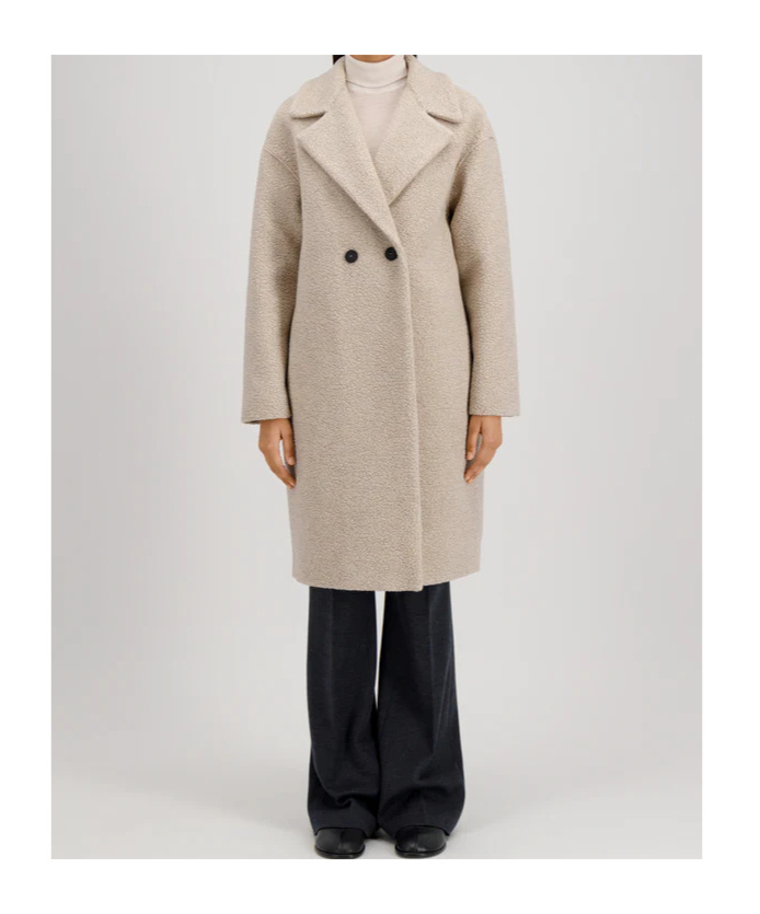 Harris Wharf London Dropped Shoulder Coat Boucle In Neutral