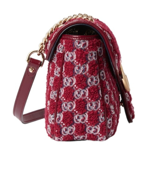 Gucci Small Gg Marmont Shoulder Bag In Red