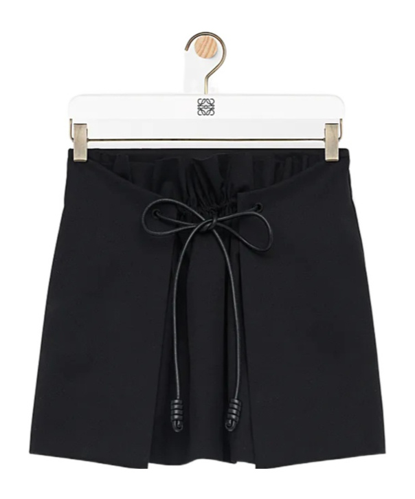 Loewe Cotton And Silk Gabardine Skirt Trousers Black In Black