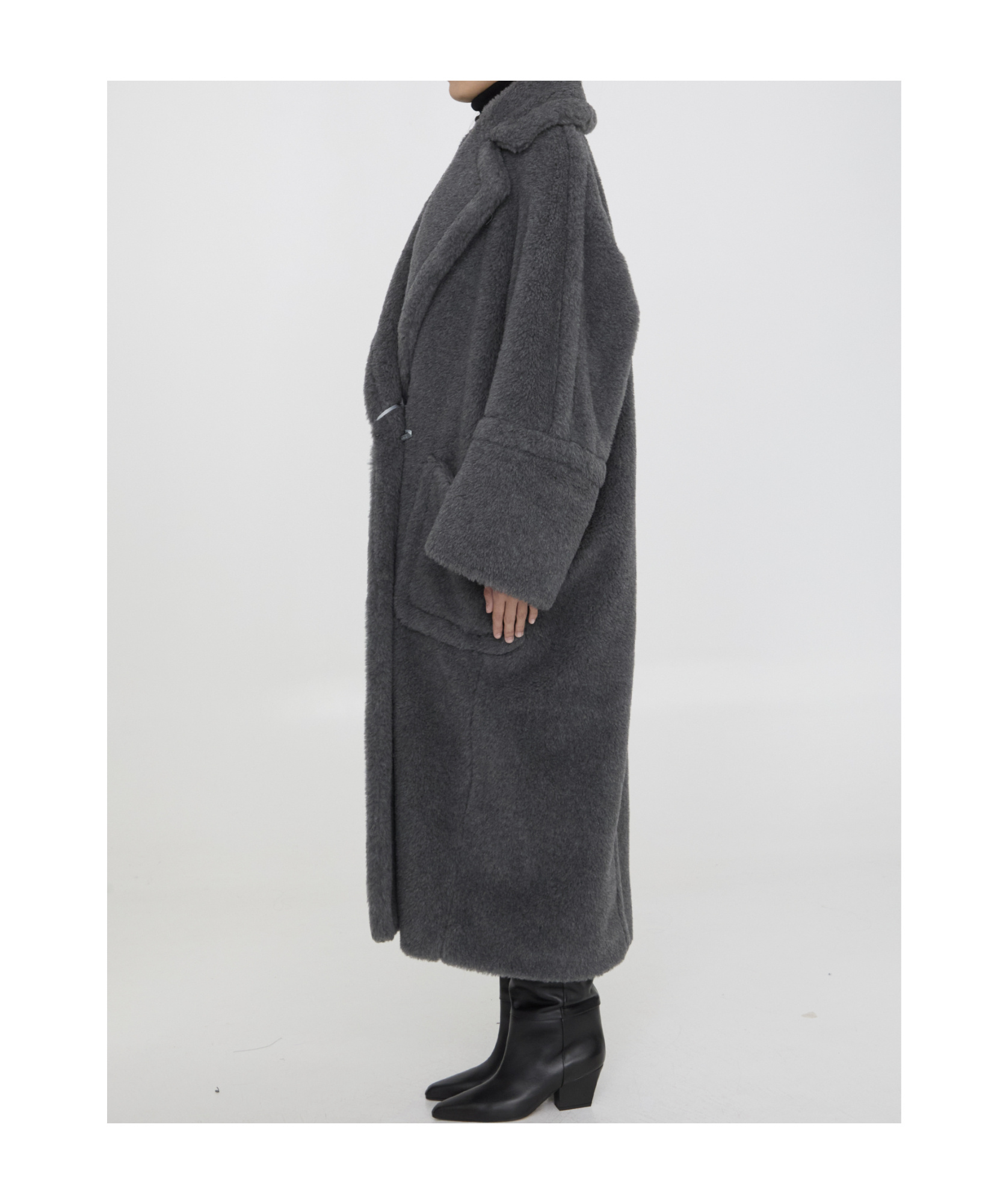 Shop Max Mara Long-sleeved Coat In Black