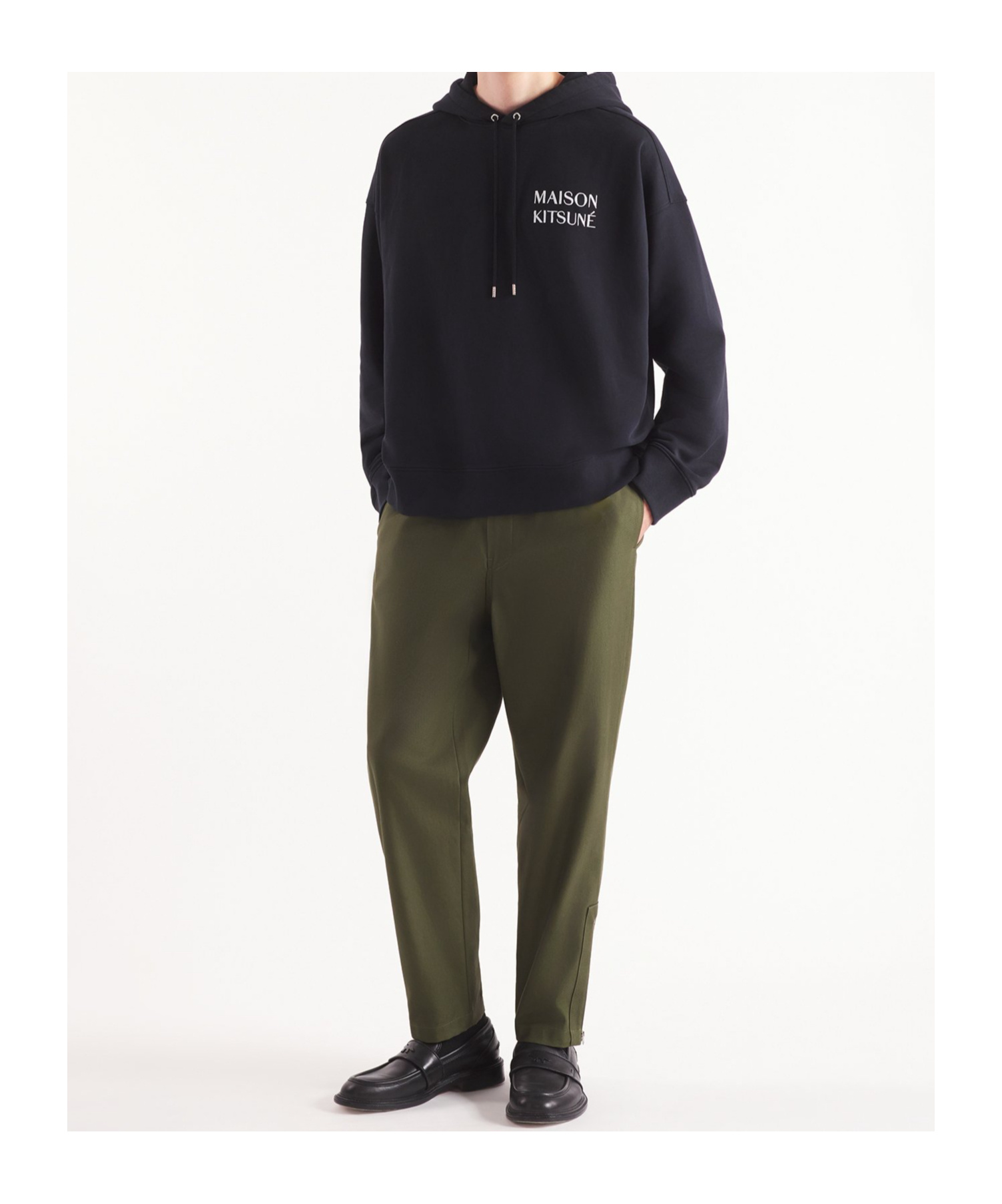 MAISON KITSUNÉ MAISON KITSUNÉ GRAPHIC PRINTED DRAWSTRING HOODIE