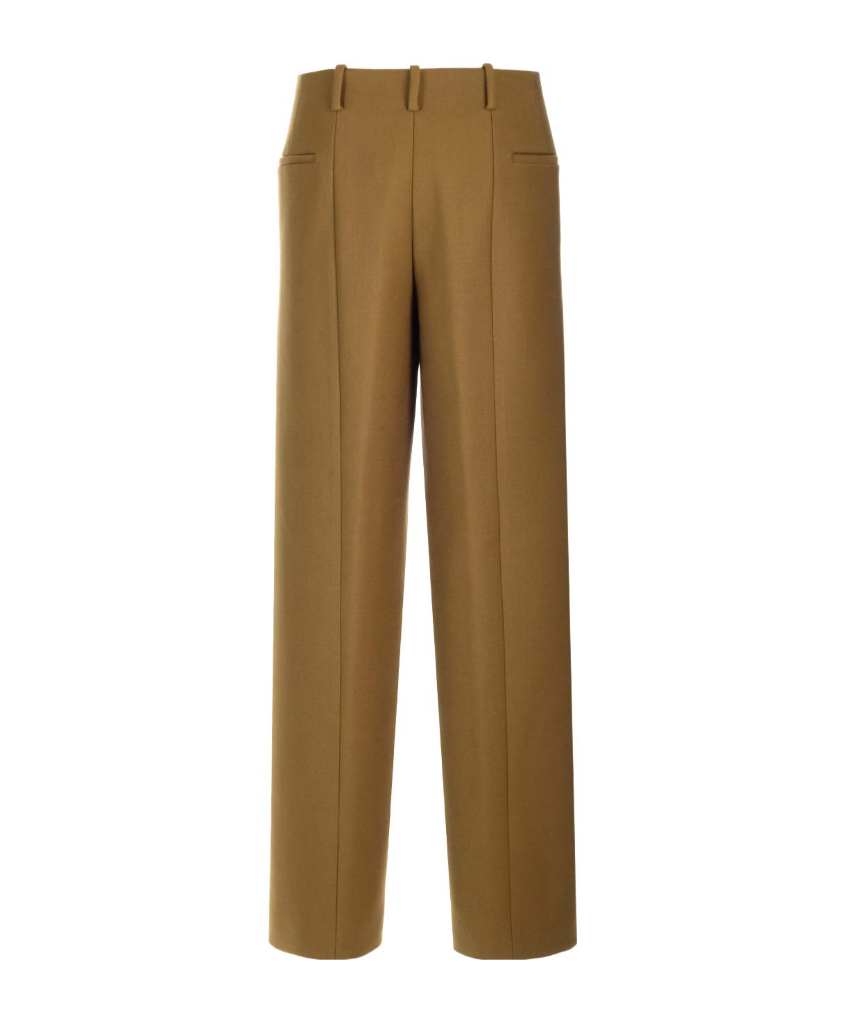 Tory Burch Pressed-crease Wool-blend Tailored Trousers In Brown