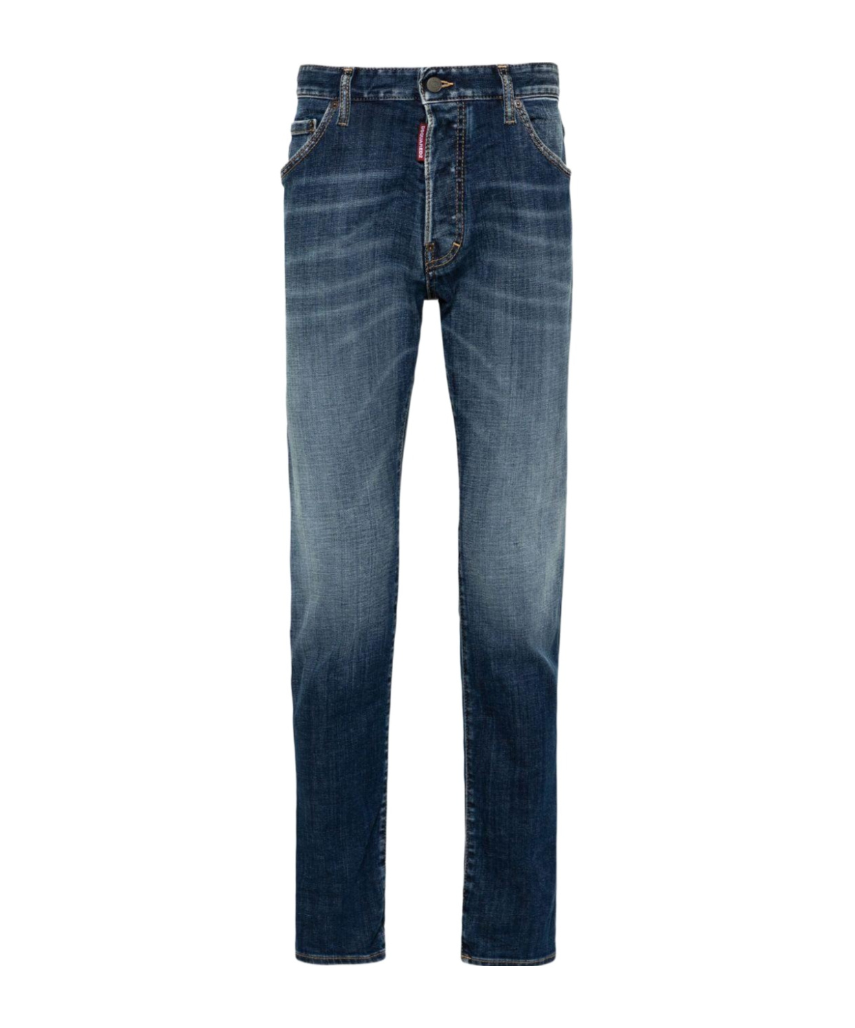 Dsquared2 'cool Guy' Blue Jeans With Logo Patch In Blue