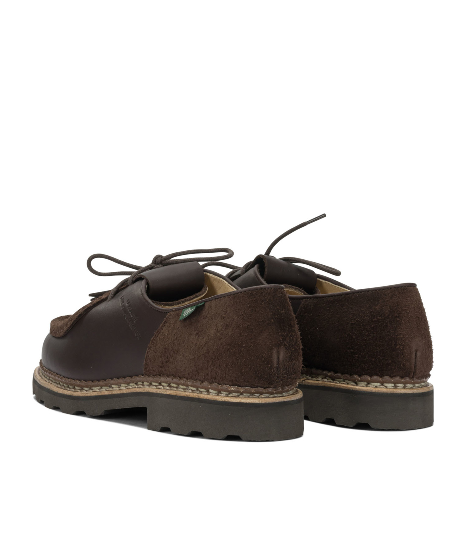 Paraboot Lace-up Shoes With Fringe And Stitch Detail In Brown