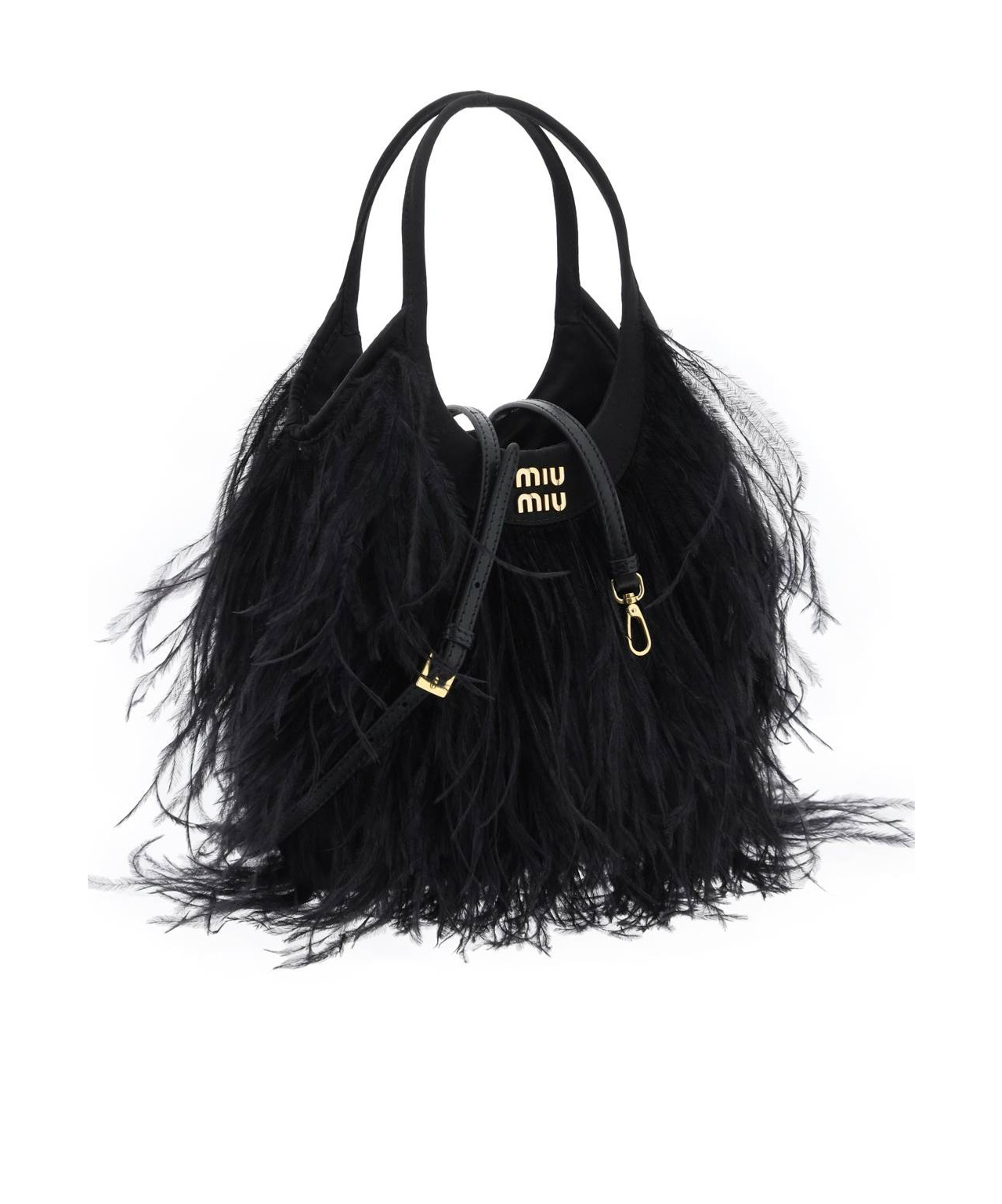 Miu Miu Women's Embellished Satin Handbag In Black