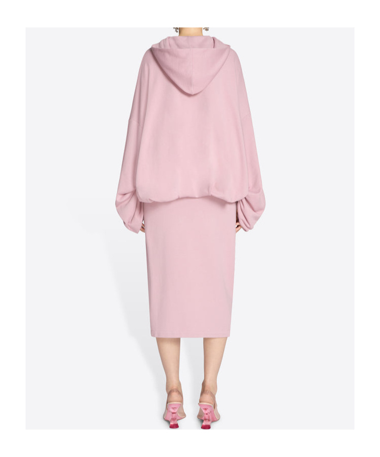 Dries Van Noten Oversized Draped Hooded Sweatshirt In Pink