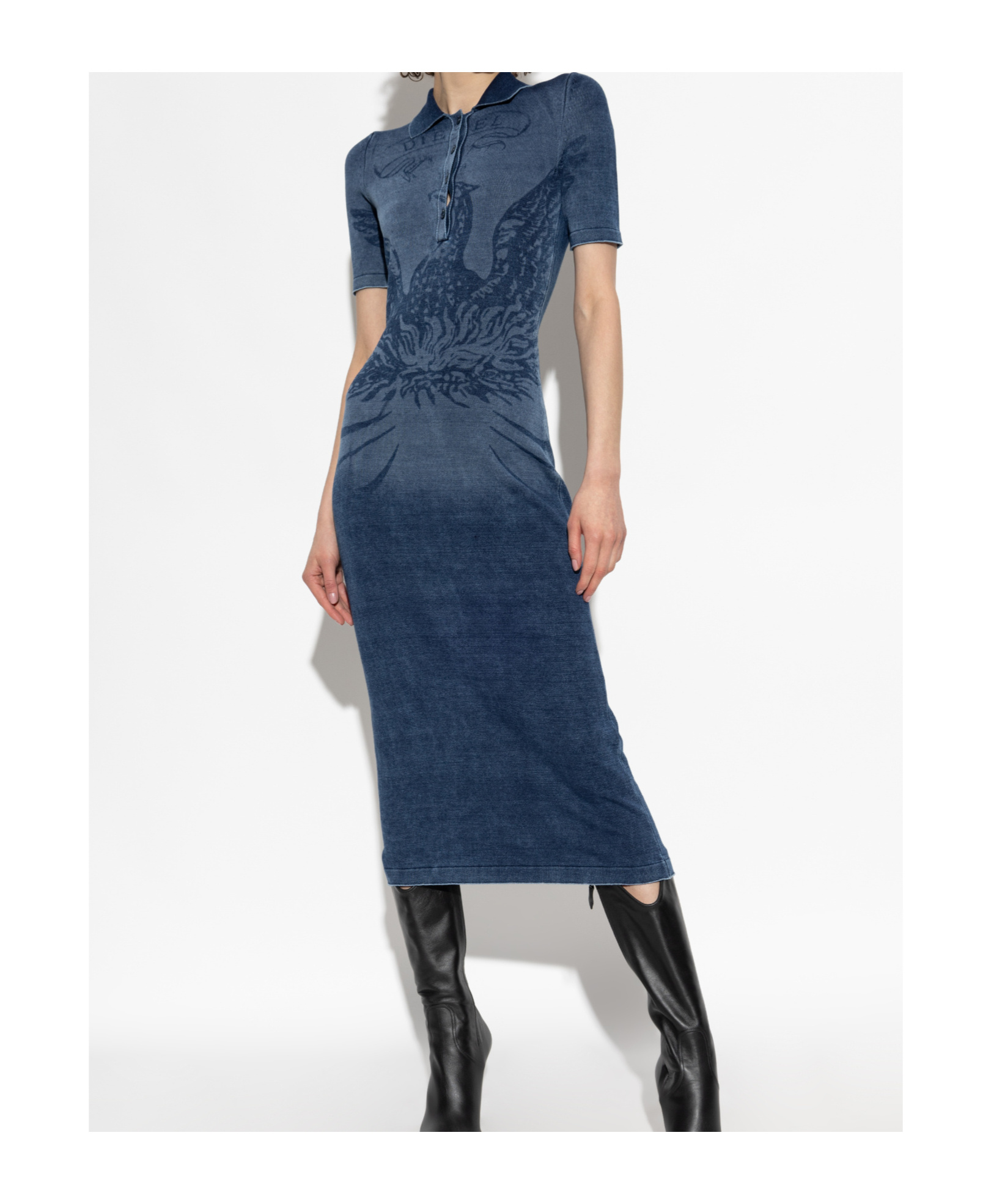 Shop Diesel M-fenny Denim Button-up Dress