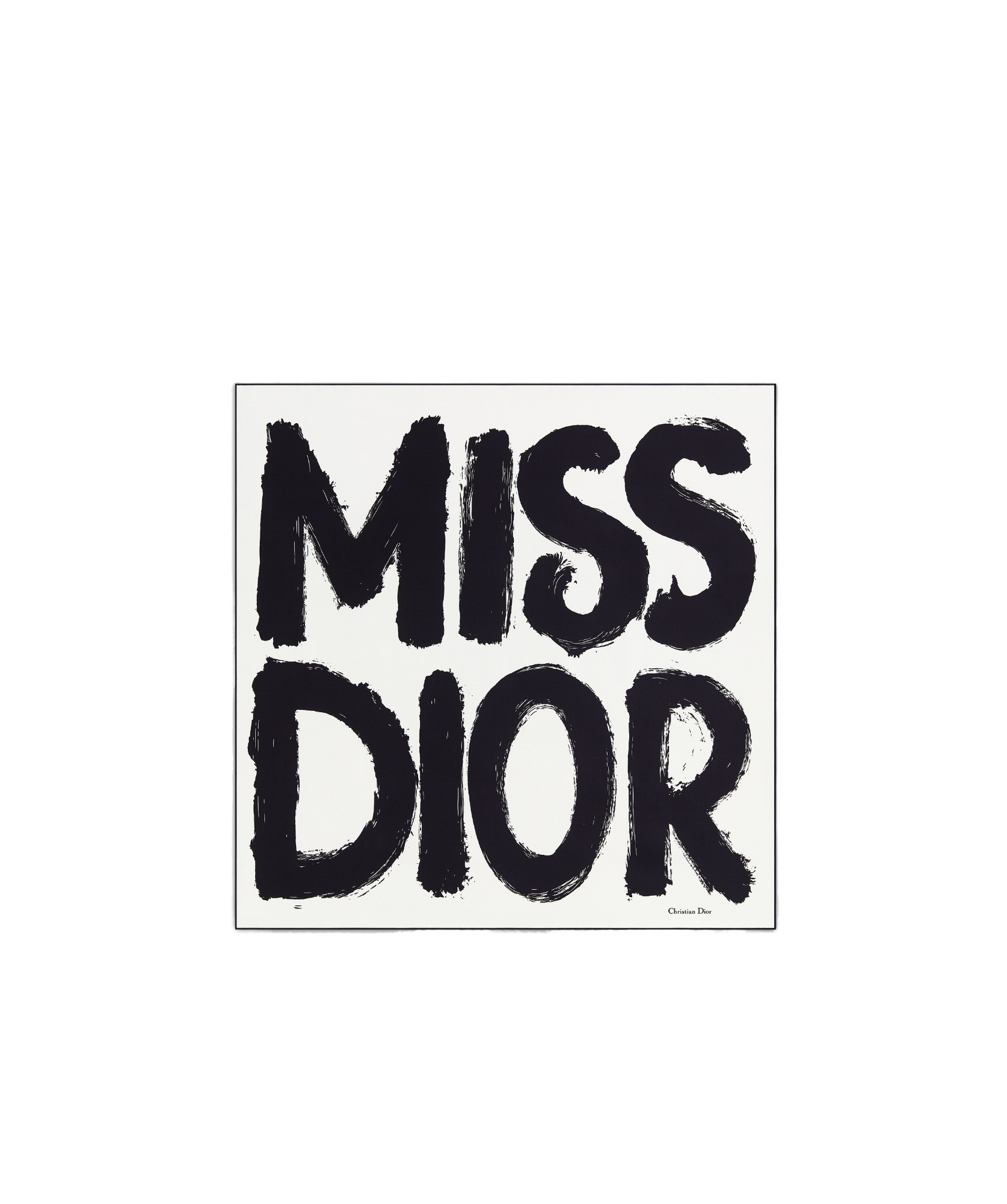 Dior Pattern Silk Scarf In Black
