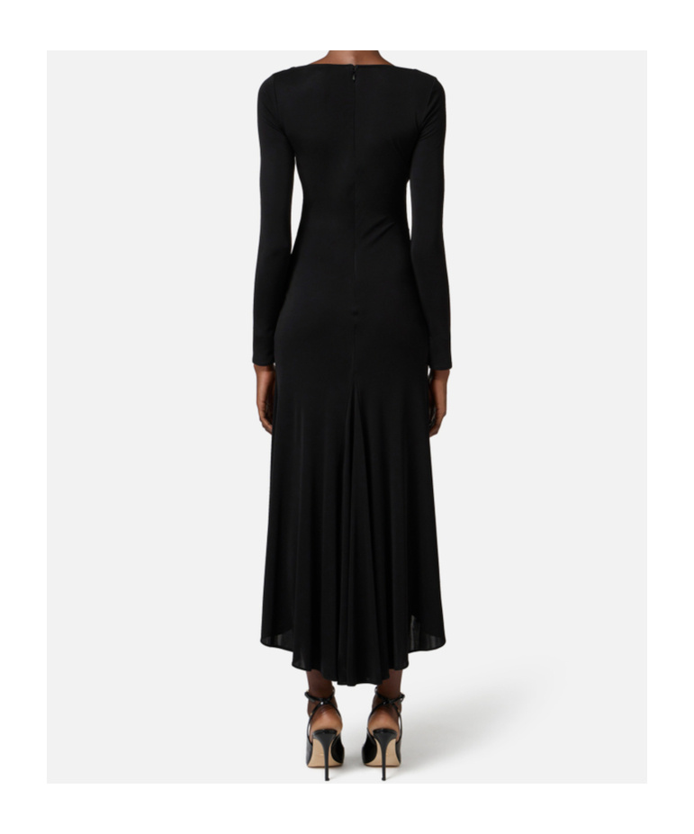 Shop Elisabetta Franchi Lightweight-jersey Maxy Dress In Black
