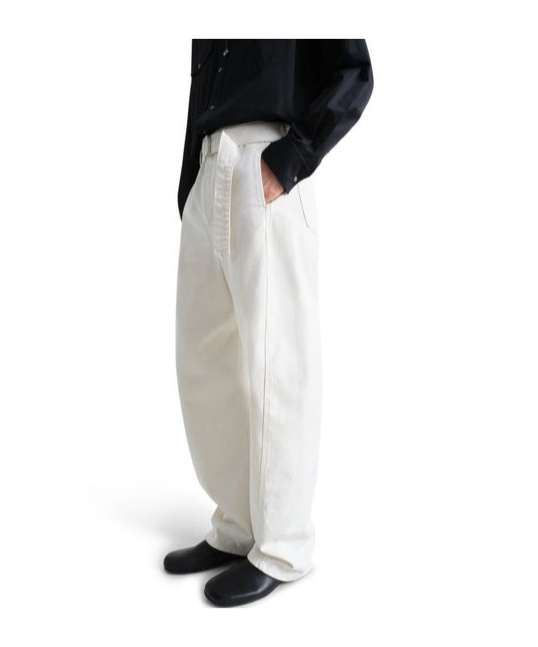 Lemaire Belt-loop Casual Pants In Off-white