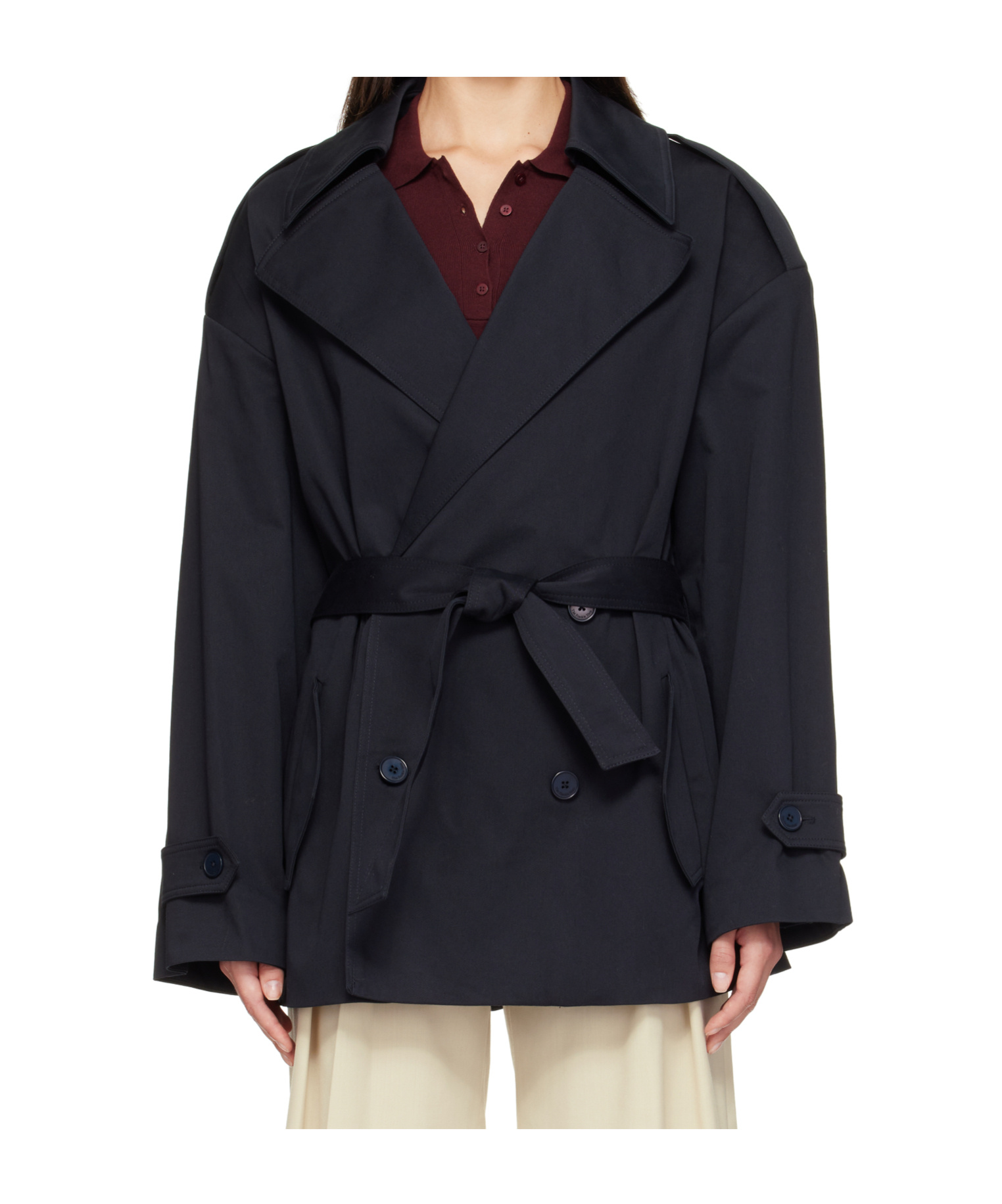 The Frankie Shop Short Windbreaker In Black
