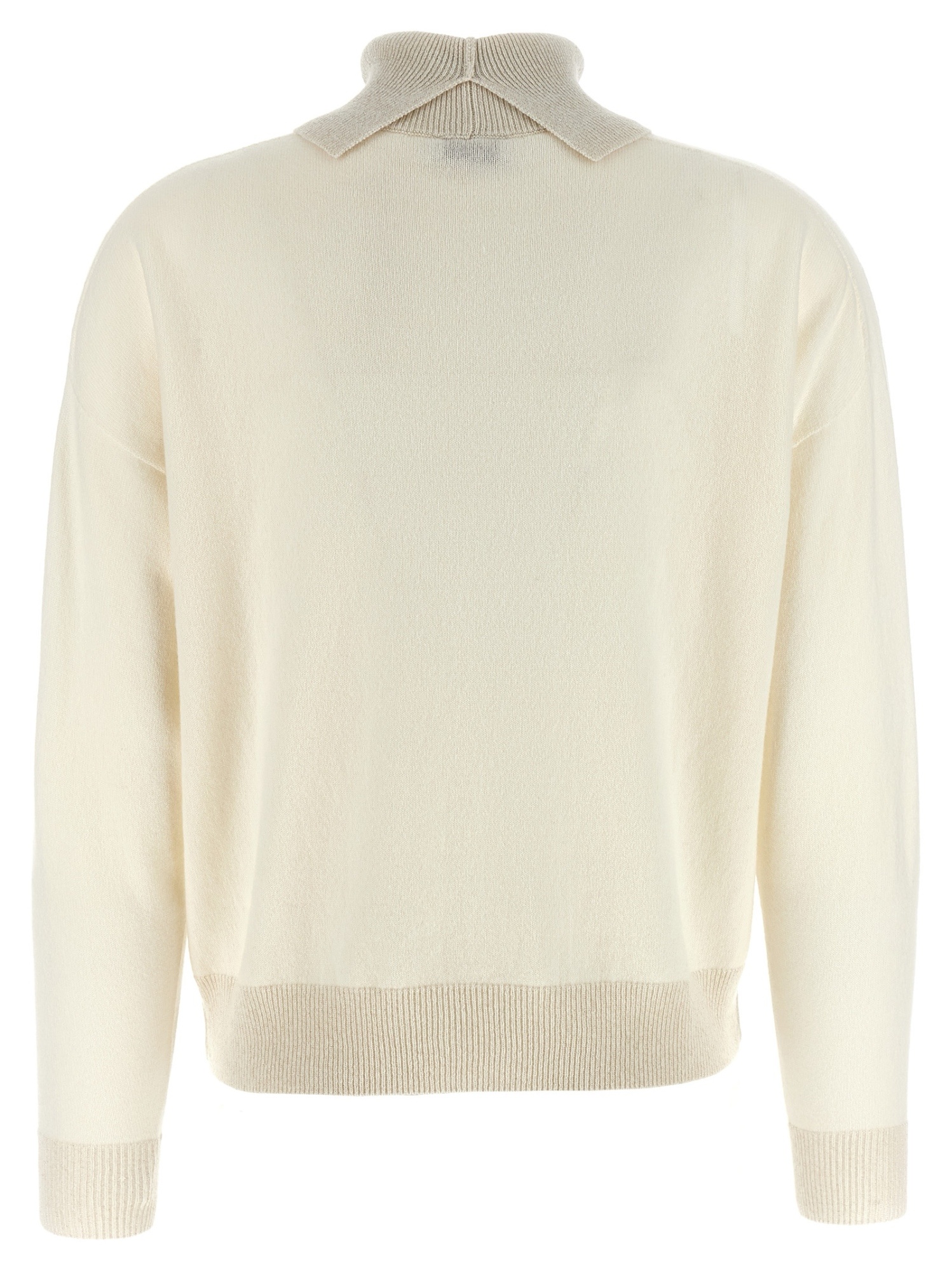 Peserico Lurex Details Turtleneck Sweater Sweaters And Cardigans White In Neutral