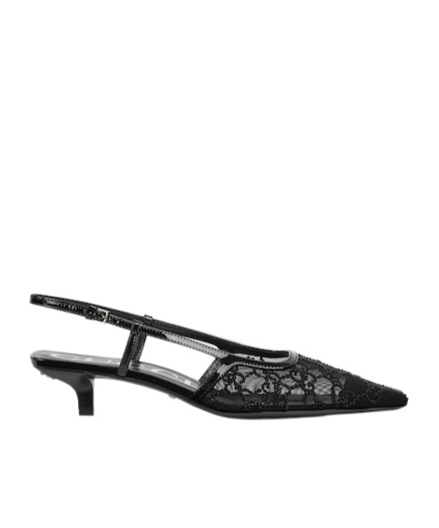 Gucci Women Pumps Slingback With Crystals In Black