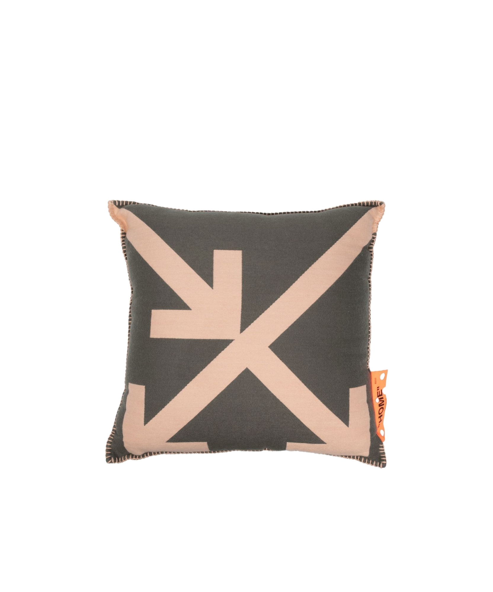 Off-white Arrows-print Wool-blend Cushion In Black